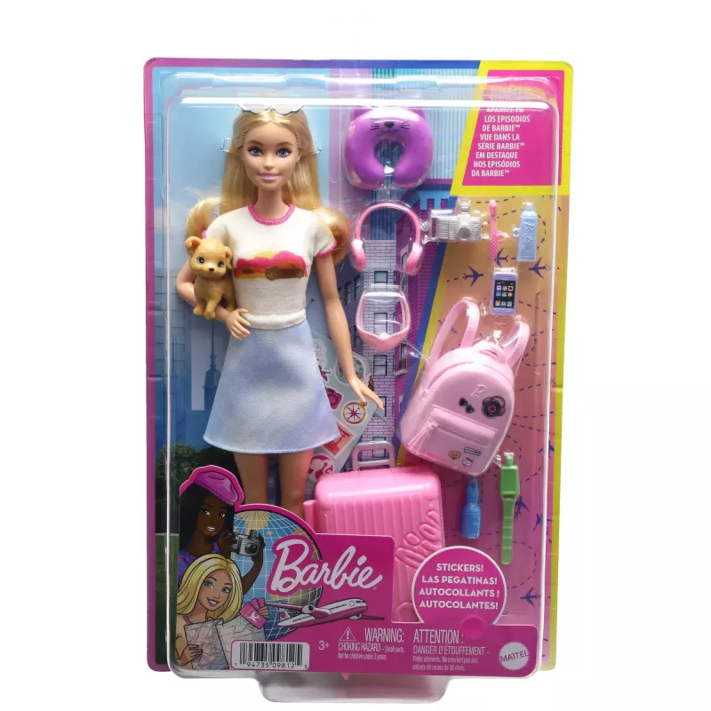 Boneca e acessórios Barbie Dreamhouse Adventures, conjunto de viagem 