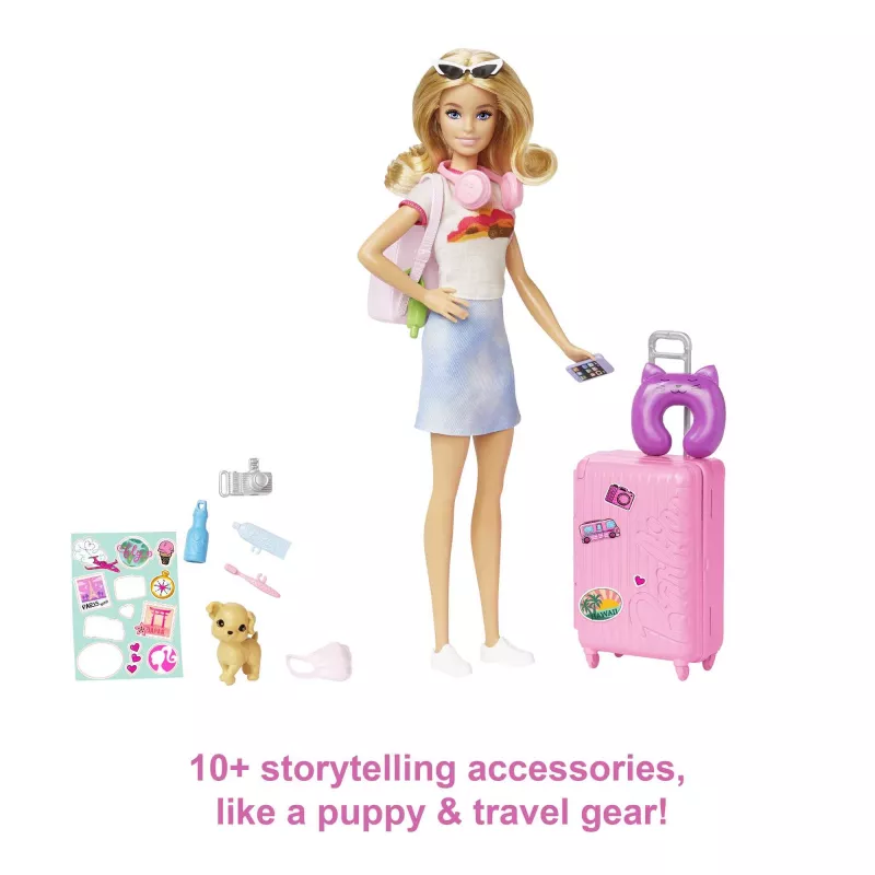 Boneca e acessórios Barbie Dreamhouse Adventures, conjunto de viagem 