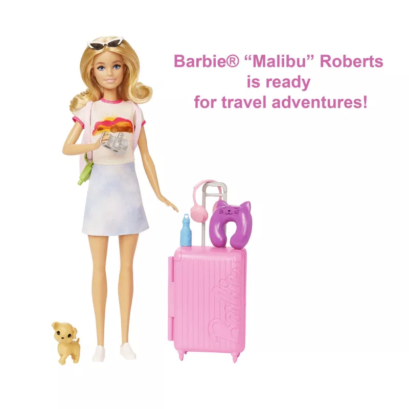 Boneca e acessórios Barbie Dreamhouse Adventures, conjunto de viagem 