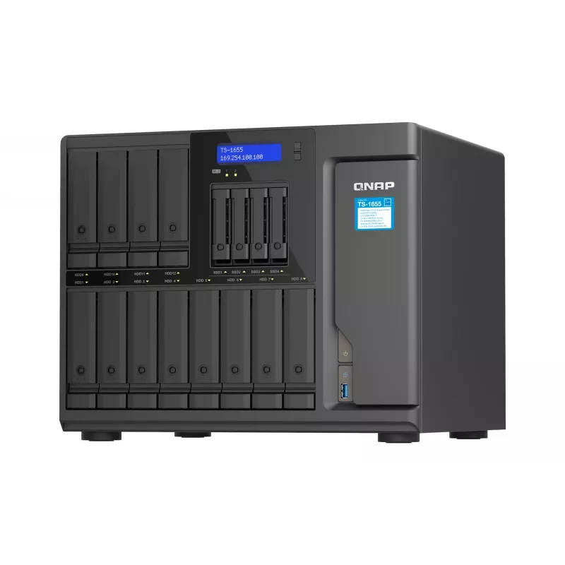 QNAP TS-1655 NAS Torre Intel Atom® C5125 8 GB DDR4 0 TB QNAP Turbo System Preto