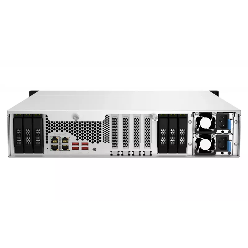QNAP TS-h1887XU-RP NAS Rack (2U) Intel Xeon E E-2334 16 GB DDR4 0 TB QuTS hero Black, Branco