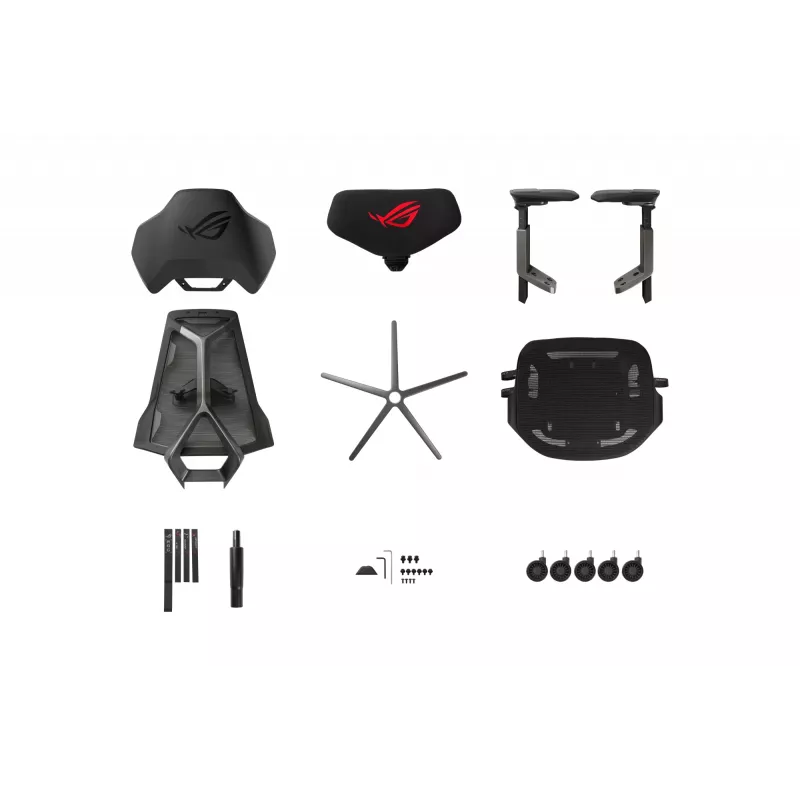 Cadeira de rede ASUS ROG Destrier Ergo com encosto de rede preto 720mm 840mm 134cm