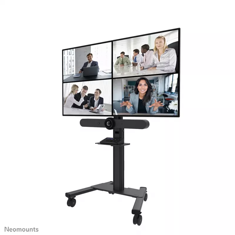 Neomounts Select AFLS-825BL1 kit de vídeo e multimédia (prateleira para câmara, prateleira AV, adaptador Logitech Rally Bar (Mini)) para FL50S-825BL1, máx. 9 kg, aço, preto