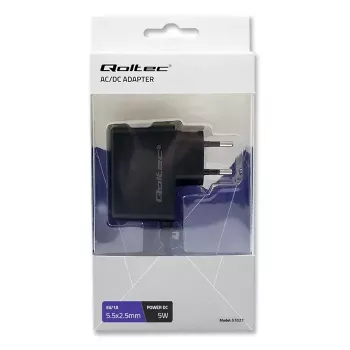 Qoltec 51021 fonte de alimentação de ficha 5 W, 5 V, 1 A, 5,5x2,5 mm