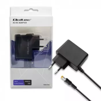 Qoltec 51021 fonte de alimentação de ficha 5 W, 5 V, 1 A, 5,5x2,5 mm