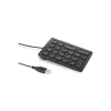 Teclado numérico com fios Kensington, USB, 21, portátil/PC, preto
