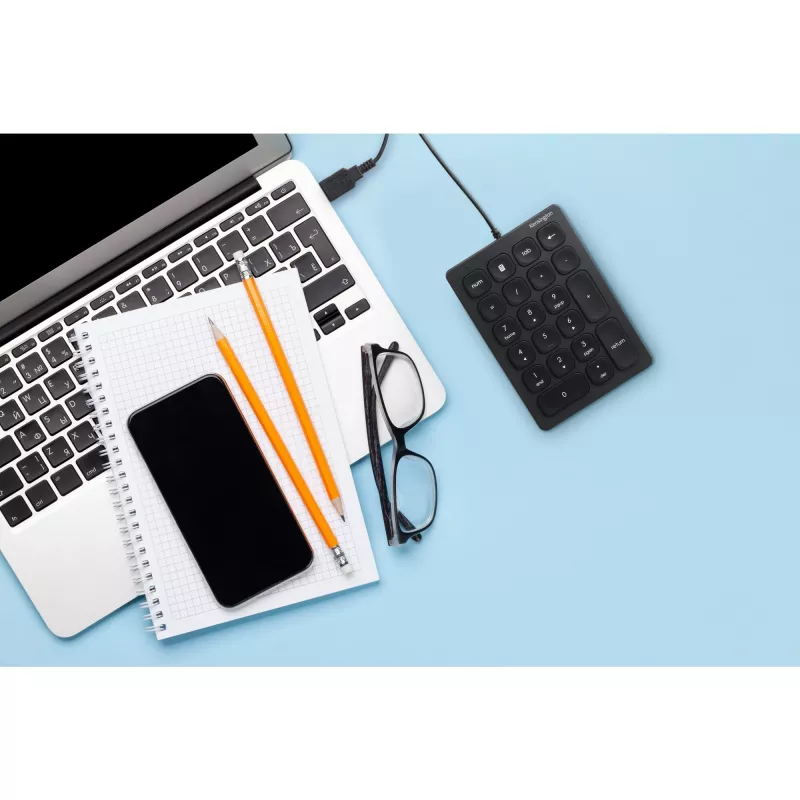 Teclado numérico com fios Kensington, USB, 21, portátil/PC, preto