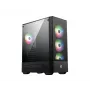 Caixa de PC MSI MAG FORGE 112R Midi-Tower preta com vidro temperado, 3 ventoinhas frontais de 120mm, suporte ATX/Micro-ATX/Mini-ITX