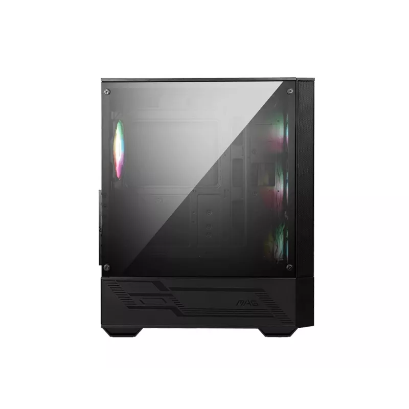 Caixa de PC MSI MAG FORGE 112R Midi-Tower preta com vidro temperado, 3 ventoinhas frontais de 120mm, suporte ATX/Micro-ATX/Mini-ITX