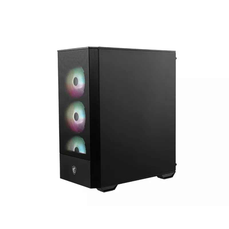 Caixa de PC MSI MAG FORGE 112R Midi-Tower preta com vidro temperado, 3 ventoinhas frontais de 120mm, suporte ATX/Micro-ATX/Mini-ITX