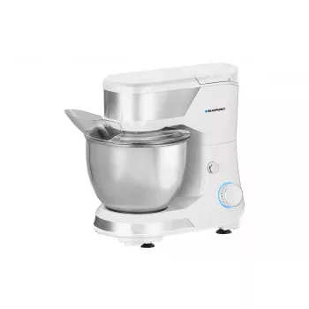 Batedeira de pé BLAUPUNKT SMM501 — taça de aço inoxidável de 5 l, 1000 W, cabeça inclinável, botão rotativo, branca