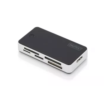 Leitor de cartões DIGITUS USB 3.0, suporta cartões MS/SD/SDHC/MiniSD/M2/CF/MD/SDXC, cabo de ligação USB-A de 1M