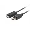 Adaptador de cabo LANBERG DisplayPort HDMI preto