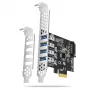Placa PCIe Axagon PCEU-43RS - 4 portas USB 5 Gbps, alimentação dupla, Renesas PD720201, SP & LP
