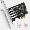 Placa PCIe Axagon PCEU-43RS - 4 portas USB 5 Gbps, alimentação dupla, Renesas PD720201, SP & LP