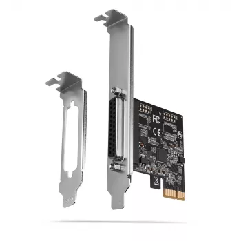 Axagon PCEA-P1N PCIe - adaptador de 1 porta paralela com SP & LP, PCIe, paralela, fêmea, full-height / low-profile, PCIe 2.0, China