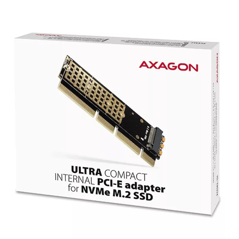 Adaptador de slot M.2 NVMe M-Key Axagon PCEM2-1U PCIe x16/x8/x4 1U