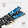 Controlador PCIe Axagon PCES-SA4M2 2 portas SATA 6G internas + placas/adaptadores M.2 B-Key M.2, SATA