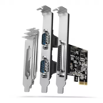Axagon PCEA-PSN PCIe - adaptador de 1 porta paralela e 2 portas série 250 kbps com SP & LP