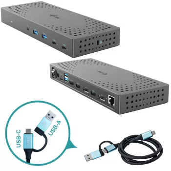 Estação de acoplamento i-tec USB 3.0 / USB-C / Thunderbolt, 3x 4K Gen 2 + Power Delivery 100W