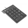 NATEC Goby 2 NKL-2022 teclado numérico, com fio USB, 18 teclas, de membrana, cabo de 1,5 m, preto