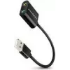 Adaptador de áudio USB externo AXAGON ADA-12 com 1x jack de 3,5 mm para auscultadores e microfone