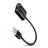 Adaptador de áudio USB externo AXAGON ADA-12 com 1x jack de 3,5 mm para auscultadores e microfone