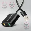 Adaptador de áudio USB externo AXAGON ADA-12 com 1x jack de 3,5 mm para auscultadores e microfone
