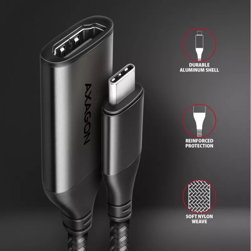 Adaptador Axagon RVC-HI2M USB-C -> HDMI 2.0a 4K/60Hz HDR10