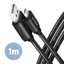 Cabo Axagon BUMM-AM10AB HQ Micro USB <-> USB-A, 1m, USB 2.0, 2,4A, ALU, trançado, preto