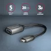 Adaptador de cabo Axagon RUCM-AFAC USB-C (M) -> USB-A (F), 20cm, USB 3.2 Gen 1, 3A, ALU
