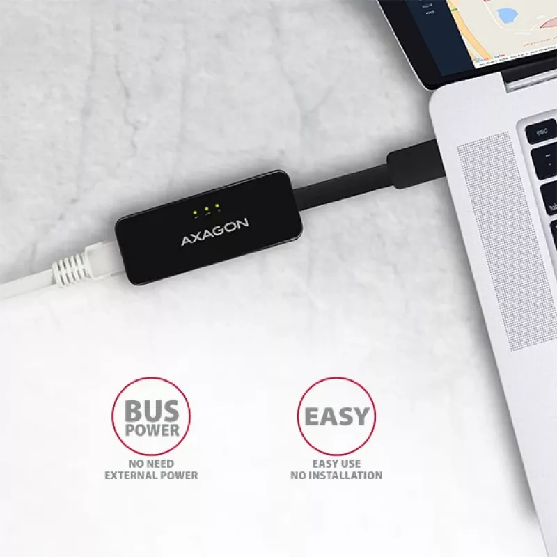 AXAGON ADE-XR adaptador de USB 2.0 Type-A para Fast Ethernet 10/100, RJ-45, Realtek RTL8152, preto, 23 g