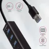 Hub multiporta Axagon HMA-CR3A em metal USB 3.2 Gen 1 com três portas USB e leitor de cartões