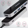 Hub Axagon HMC-6H4A USB 3.2 Gen 1, 4x USB-A, HDMI 4K/30Hz, PD 100W, cabo USB-C de 20 cm