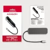 Hub Axagon HMC-6H4A USB 3.2 Gen 1, 4x USB-A, HDMI 4K/30Hz, PD 100W, cabo USB-C de 20 cm