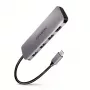 Hub Axagon HMC-HCR3A 3x USB-A + HDMI + SD/microSD USB-C 3.2 Gen 1, cabo de 20 cm, USB 3.2 Gen 1 (3.1 Gen 1) Type-C, cinzento