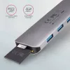 Hub Axagon HMC-HCR3A 3x USB-A + HDMI + SD/microSD USB-C 3.2 Gen 1, cabo de 20 cm, USB 3.2 Gen 1 (3.1 Gen 1) Type-C, cinzento