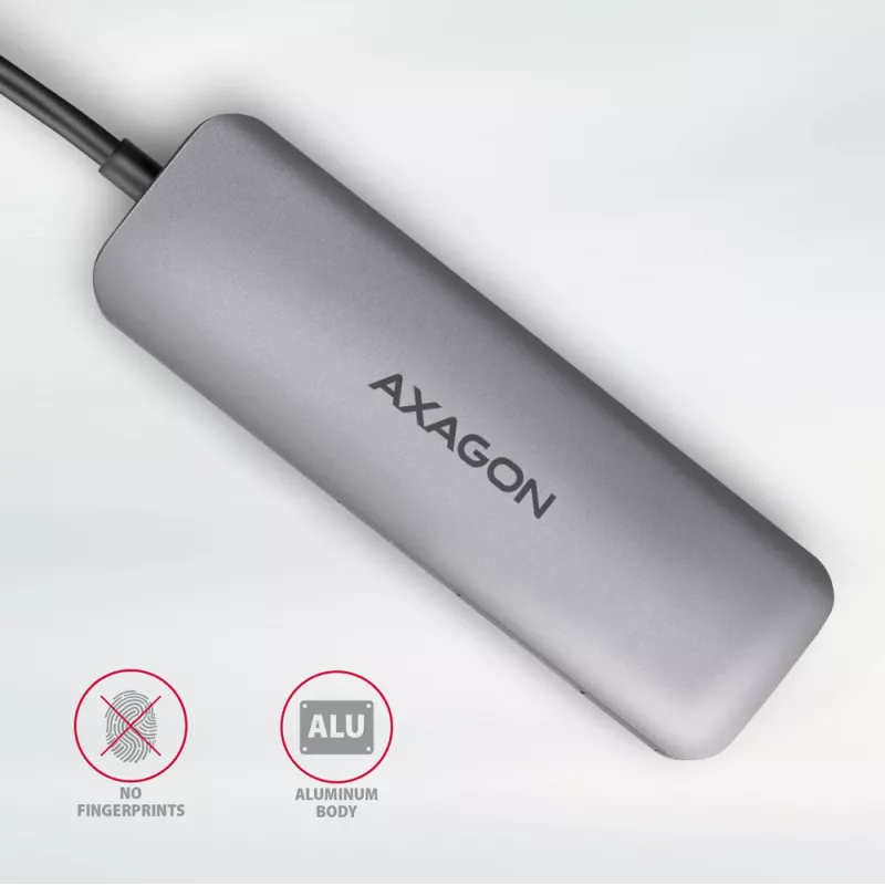 Hub Axagon HMC-HCR3A 3x USB-A + HDMI + SD/microSD USB-C 3.2 Gen 1, cabo de 20 cm, USB 3.2 Gen 1 (3.1 Gen 1) Type-C, cinzento