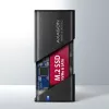 Caixa externa Axagon EEM2-SB2 USB-C 3.2 Gen 2 em metal para discos SSD M.2 NVMe e SATA. Sem parafusos