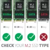 Caixa externa Axagon EEM2-SB2 USB-C 3.2 Gen 2 em metal para discos SSD M.2 NVMe e SATA. Sem parafusos