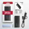 Caixa externa Axagon EEM2-SB2 USB-C 3.2 Gen 2 em metal para discos SSD M.2 NVMe e SATA. Sem parafusos
