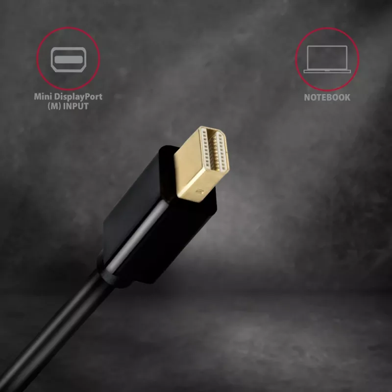 Cabo adaptador Axagon RVDM-HI14C2 Mini DisplayPort para HDMI 4K 30Hz 1,8 m
