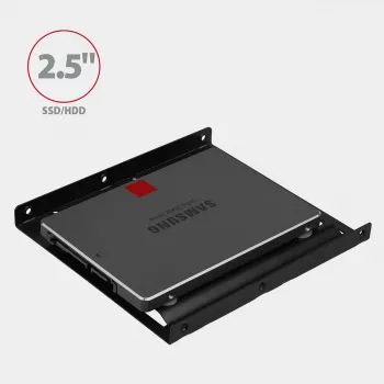Moldura de montagem Axagon RHD-125B para 1x 2,5 polegadas em baía de 3,5 polegadas - metal preto