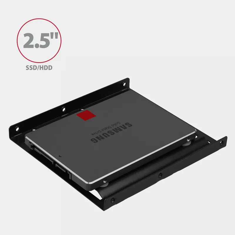 Moldura de montagem Axagon RHD-125B para 1x 2,5 polegadas em baía de 3,5 polegadas - metal preto