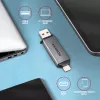 Leitor de cartões Axagon CRE-DAC USB-C + USB-A 5 Gbps MINI 2 slots e LUN SD/microSD USB 3.0 Type-A/Type-C cinzento