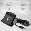 Leitor de cartões smartcard Axagon CRE-SM2 USB 2.0 preto, cabo de 1,3 m