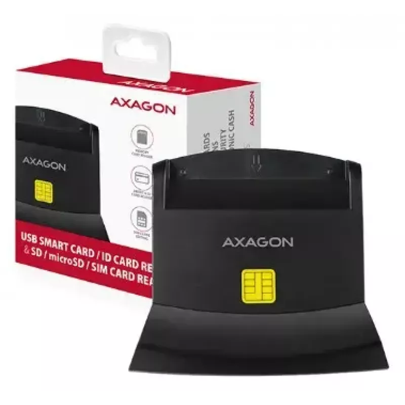 Leitor de cartões smartcard Axagon CRE-SM2 USB 2.0 preto, cabo de 1,3 m