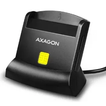 Leitor de cartões smartcard Axagon CRE-SM2 USB 2.0 preto, cabo de 1,3 m