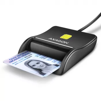 Leitor de cartões smartcard/ID plano Axagon CRE-SM3N USB-A, USB 2.0, 1,3 m, preto, 57 g