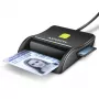 Leitor de cartões smartcard e SD/microSD/SIM plano Axagon CRE-SM3SD USB para interior USB 2.0 preto